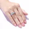Wedding Rings Real 2 Carats For Women Solid 925 Sterling Silver Band Luxury Female Jewelry Accessories Gift Girls 231127