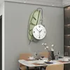 Orologi da Parete Orologio Design Moderno Sala da Pranzo Home Decor Green Leaf Art