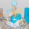 Inne imprezy imprezowe zapasy baby shower ciasto topper boy bohater ciasto toppers mini niedźwiedź dekoracje ciasta złotą białą perłową piłkę dla chłopca baby shower urodzin 231127