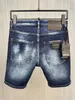 Mäns jeans 2023 modevarumärke Mäns vattentvätt slitna hål skaka målarcykel denimshorts A6011 230426