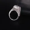 Anelli a grappolo Gioielli di lusso Matrimonio in argento sterling 925 per le donne Anello con diamanti simulati da 10 ct taglio principessa 192 pezzi Anello con cz formato USA 5-10