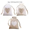 Jewelry Pouches Bag Burlap Drawstring Gift Storage Packaging Small Organizer Ring Earrings Jewellery Necklace Reusable Pendant