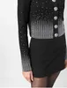 Kvinnors tröjor Designer Luxury Bal Crystal Embellished Button Up Cardigan med en avancerad fransk stil liten doftande tung industri metallspänne het