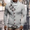 Men s Sweaters Stylish Men Sweater Long Sleeve Streetwear Super Soft Knitting High Collar Cardigan 231127