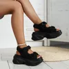 Scarpe eleganti GIGIFOX Sandali con zeppa punk da donna Piattaforma con tacco Pantofole da sci per il tempo libero all'aperto per il tempo libero