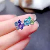 Cluster Ringe FS Natürlicher Aquamarin Apatit Topas Verschiedene Edelstein Ring S925 Sterling Silber Mode Feiner Charme Frauen Hochzeiten Schmuck MeiBaPJ 45