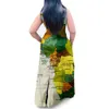 プラスサイズのドレスファッションサマーサイズドレスカジュアルマップ印刷袖板シャツマキシロングドレス卸売ドロップ230426