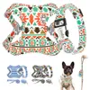 Sets Personalized Nylon Dog Collar Leash Harness Poop Bag Set Adjustable Printed Dog Collars Harnesses Pet Walking Leash For Dogs Pug