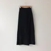 Jupes Deeptown longue jupe tricotée femmes 90s Vintage taille élastique moulante mode coréenne Midi avec fente automne décontracté Femeal