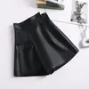 Skirts PU Leather Skirt Women Autumn High-Waisted Black Hip Wrap Mini A-Line Irregularity Minimalist Commuting Sex Appeal