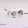 Pandora Köpüklü Düğün Partisi Küpe Takı için Gerçek Silgi Silver Silver Classic Stud Küpe Kadınlar için Takı Hediye CZ Elmas Tasarımcı Orijinal Kutu ile Küpe