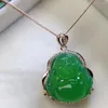 Colares de pingentes de colar de buda verde jade de 18k jóias de hip hop de 18k