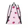 Sac à dos motif fraise rose sac de voyage unisexe cartable cartable Mochila