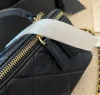 Sac de créateur français pour femmes, sac de maquillage classique, sac à cosmétiques de mode, fermeture éclair, treillis de diamant, cuir de luxe, couture, bandoulière, paquet tendance, valise, portefeuille