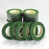 Fiori decorativi 10 rotoli 1,2 cm 30 yard Decorazioni floreali fai-da-te Nastro di carta verde autoadesivo Stelo floreale Forniture per fioristi Fornitura artificiale