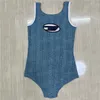 Ihåliga bokstäver bodysuits stickor toppar för kvinnor ärmlös tank broderi design en bit baddräkter