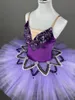 Stage Wear Professional Ballet Tutu Purple White Swan Lake Ballerinas Adult Women Performance Dance Costume