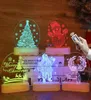 Jul Santa Claus Acrylic 3d Night Lamp för barn sovrumsdekor Nightlight Garland Gift Xmas Usbatty Powerd Lightsa21264x3145596