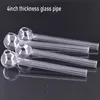 Top qualité 4 pouces 10 cm Pyrex brûleur à mazout tuyaux en verre clair épais mini brûleurs barboteur pour fumer de l'eau Bongs paille huile ongles tuyaux