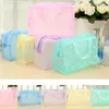 Storage Bags 1PC Waterproof PVC Cosmetic Bag For Women Floral Transparent Wash Creative Home Outing Compressed Shower