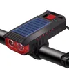 Światła rowerowe Rower Solar Light Latarka z rowerem rowerowym Latarnię USB ładowna lampa tylna lampa Luces Bicicleta Cycling Akcesoria P230427