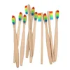 Nieuwe bamboe tandenborstel houten regenboog bamboe tandenborstels mondelinge zorg zachte borstelige reistandenborstel