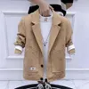 Męskie garnitury Blazers Kuit Blazer Jackets Spring Autumn Plaid Casual Wool Coats Business Formal Wear Slim Fit 230427