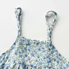 Kledingsets lente en herfst pasgeboren baby meisje denim jas gebloemde jurk set modieuze kinderkleding twee sets R231127