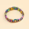 Strand Natural Hematite Color Mixed Arched Beaded Men's Bracelet Fashion Round Bijoux Ornements
