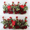 Decorative Flowers Customize 1M Wedding Artificial Floral Row White Rose Peony Flower Silk Arrangement Party Arch Decor Backdrop Wall