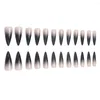 Faux Ongles 24pcs Détachable DIY Gradient Black Press On French Long Fake Stiletto