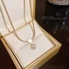 Chokers Non Fading Necklace 2023 Pearl Heart Pendant Stainless Steel Gold Color for Women Party Luxury Jewelry Accessories 231127