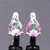 Kolczyki obręcze Dainty Water Drop Crystal Wedding Fashion Famian Opal Stone Mały klasyczny srebrny kolor dla kobiet