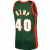 Maillot de basket rétro Payton 20 Gary Durant 35 Kevin Kemp 40 Shawn Maillots de qualité Vert Blanc Jaune Retour