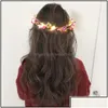 Hair Accessories Hair Accessories 10Pcs/ Colorf Christmas Party Glowing Wreath Halloween Crown Flower Headband Women Girls Led Light U Dhmhv