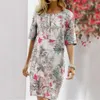 Casual jurken katoen linnen knielengte zomer streetwear jurk voor vrouwen elegante vintage y2k print mode kleden kleding 230426