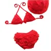 Aile Eşleşen Kıyafetler Doğdu Bebek Mayo 12 Aylık Kız Mayo 3pcs Dantelya Bikini Şapk Yüzme Şortları Çocuklar İçin Set 2 3 4 5 6 7 8 9 Yıl 230427