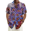 Camisas casuais masculinas camisa de moda havaiana impressão geométrica cuba gola branca manga curta plus size casaco de alta qualidade