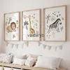 Wanddekoration, Leopard, Giraffe, Elefant, Tiger, Löwe, Zebra, Kinderzimmer, Kunst, Leinwand, Malerei, Poster und Drucke, Bilder, Baby- und Kinderzimmer, Homevaiduryb