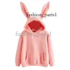 Tasarımcı Sevimli UNISEX HOODIE MENSWEATSHIRT Üst Hava Kuvvetleri1 Harajuku Kpop Uzun Kollu Tavşan Kulakları Katı Kawaii Erkek Günlük Sweatshirt 79 279