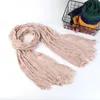 Scarves Muslim Crinkle Hijab Scarf Women Shawl Wrinkle Bubble Cotton Scarf Turban Wrap Headband Solid Color Pleated Scarves 231127