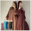 Ethnic Clothing Satin Abaya Dubai Turkey Muslim Fashion Hijab Dress Plain Closed Belted Abayas for Women African Islam Modest Kaftan 230426