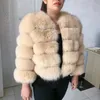 Pelz Damen super heißer echter Fuchspelzmantel Winter warm halten kurze natürliche Pelzmäntel Waschbärpelzjacke Silberfuchs Rotfuchs kostenloser Versand