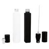 10ml Matte Black Glass Spray Perfume Bottles Square Bottle Portable Refillable Cosmetic Dispenser Containers Lmjib