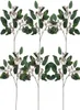 6 pièces fausses graines d'eucalyptus feuille de verdure artificielle feuille artificielle tiges de printemps vertes pour les arrangements floraux188E292m2315709