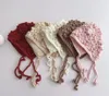 Little Girls Crochet Flowers Hats Toddler Kids Hand Made Hollow Sticked Beanie Children Party Cap S0878