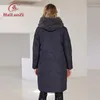 レザーハイルオージー2022新しい冬の女性ジャケット長い厚いバイオコットンポケットフードジッパーラムファーレミス衣類パーカス女性コート51