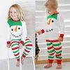 Zestawy odzieży Dzieci Baby Girl Boy Boy Snowman T Shirt Tops Piaski Spodnie świąteczne ubrania Zestaw Bluza i spodnie dresowe dla dziewcząt