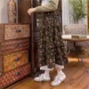 Spódnice vintage midi spódnica kobiety ciemna akademia harajuku cottagecore długie spódnice letnie jesień estetyczne bajki bajkowe ubrania koreańskie 230427