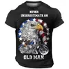 Erkek Tişörtleri Vintage Motosiklet T-Shirt 3D Baskı Kısa Kollu Yaz Erkek Giyim Sıradan Üstler Klasik Biker Nefes Alabilir Gömlek